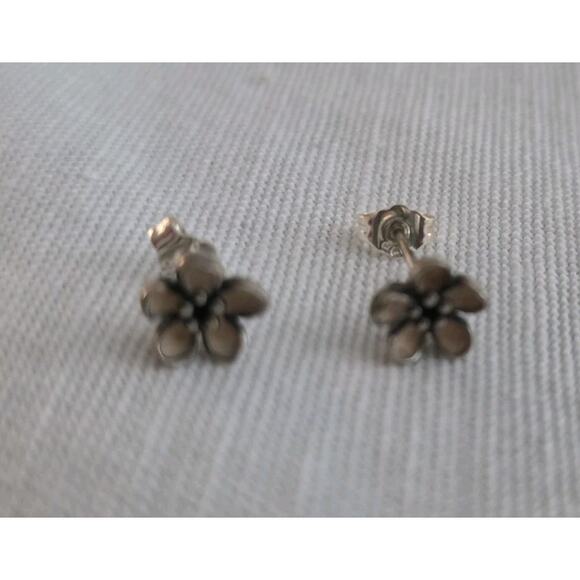 Authentic Pandora Rings & Earrings Cherry Blossom Ring Set Studs Sterling Silver - Picture 14 of 15